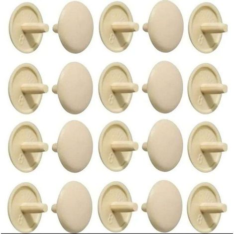 20x cache vis plastique beige cruciforme pozidrive PZ2 – Pour bois dur et teck – Bouchon capuchon – Utilisation universelle (1/2)