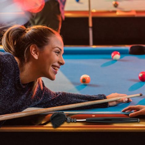 Porte-craie pour queue de billard avec pic, accessoire de jeu noir compact