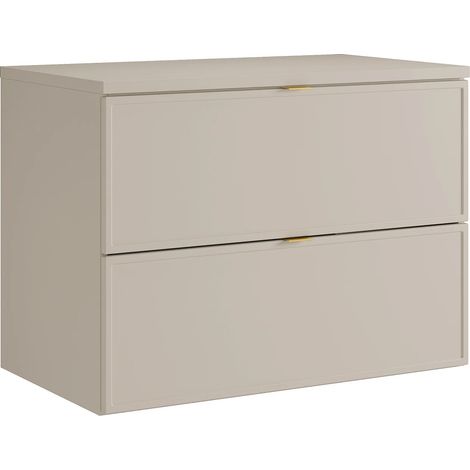 Mobile sotto lavabo sospeso con piano Beige 80 cm - ONDIL (1/4)