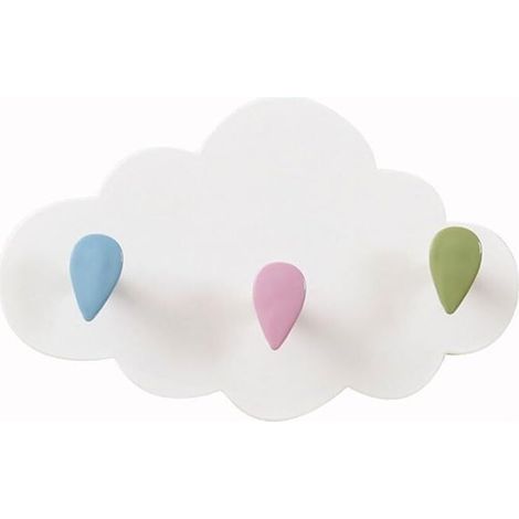 1 Pcs Crochets pour Porte-Manteau Nuage,3 Crochets Crochets pour Porte-Manteau Enfants en Plastique sans perçage Crochets muraux Nuage Auto-adhésifs et imperméables,adaptés à la Garde-Robe (1/5)