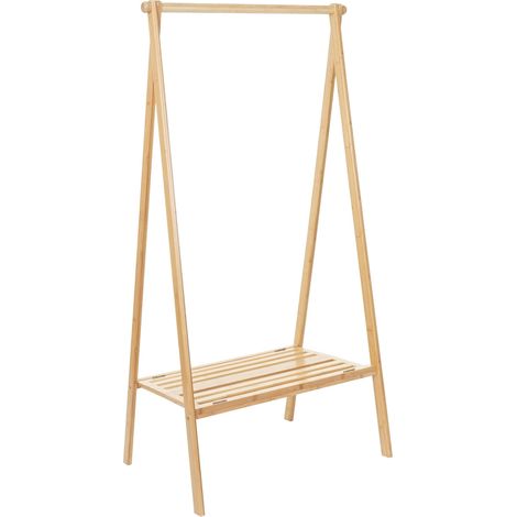 Portemanteau HHG-730, bambou, pliable, 150x84x57cm