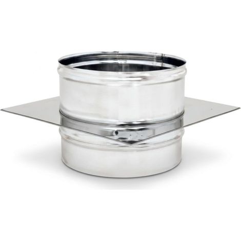 Maka Supporto a Solaio per Canna Fumaria in Acciaio Inox, Piastra di Sostegno per Attraversamento Solaio AISI 316 Ø 130 mm (1/5)