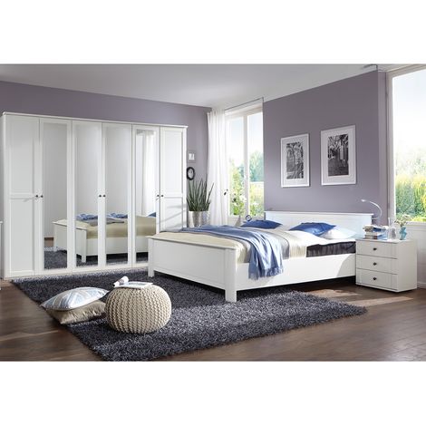 Schlafzimmer Set 4-teilig CROPANI-43 mit Bett 160x200 in weiß (1/5)