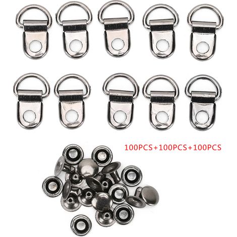 Lot de 100 crochets pour lacets, œillets et boucles en laiton pour chaussures, sacs en cuir, outils de rivetage DIY, noir 9 x 14 mm