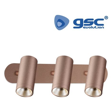 Foco de techo 3 elementos lineal GU10 Cobre GSC 202000003