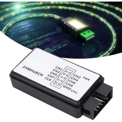 -Dslogic plus Ensemble d'Analyseur Logique USB Mini Format de Poche Numérique Entrée 8 Canaux Mémoire 24MHz auto tableau (1/4)