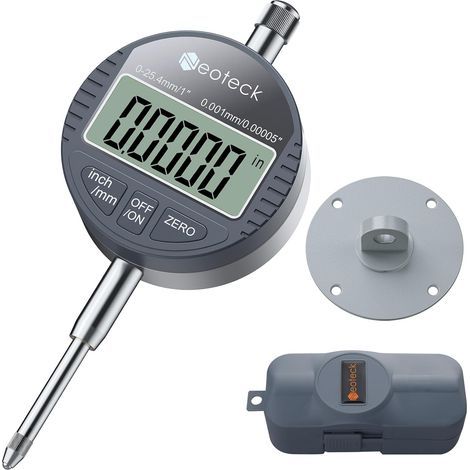 25.4mm/0.001mm Comparateur Numérique - Jauge de Précision Digitale à Affichage LCD Haute Résolution 0.00005" Conversion mm/pouce Zéro Instantané Outil de Mesure Électronique pour Atelier, Usin (1/5)