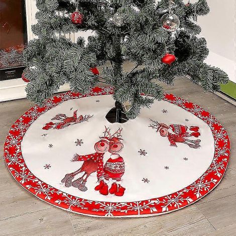 Weihnachtsbaumrock mit Hirschmotiv, 122 cm, bedruckt (1/4)