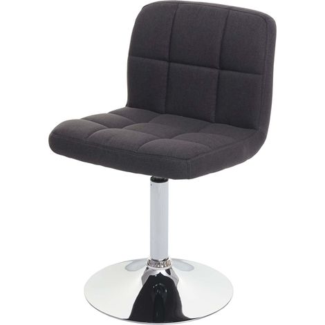 Silla de comedor giratoria en tela gris oscuro patas cromadas 040002299 (1/5)