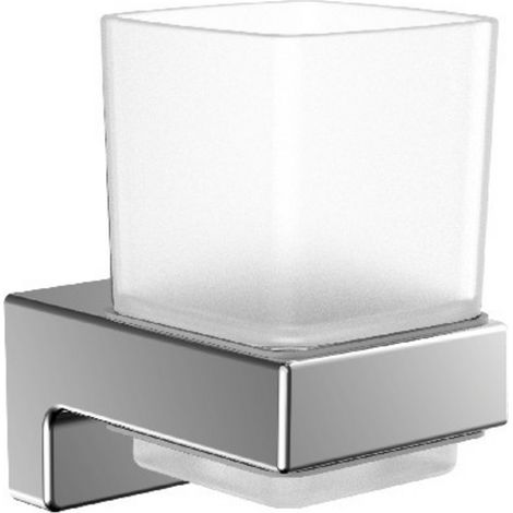 Portavasos emco cromado con cristal, modelo de pared, 322000100 (1/5)