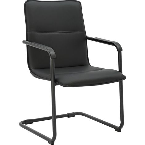 Silla voladiza Seattle de piel sintetica Negro/negro