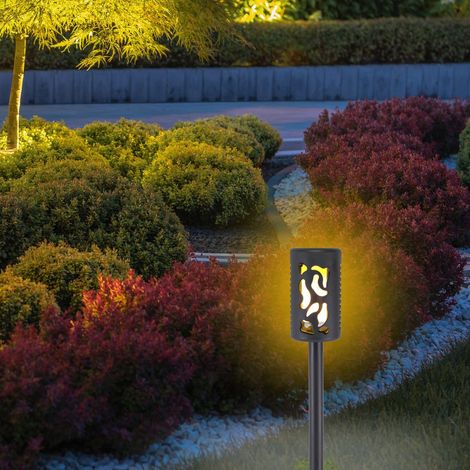 BEPER P207ILO101 Luce solare LED effetto Fiamma per giardino e balcone, 12 LED luce calda, Lampada solare automatica, Luce Impermeabile IP44, Con picchetto da terra, Autonomia 8h (1/5)