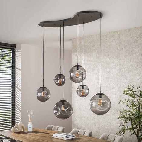 Suspension moderne 6 lampes en verre Stelline