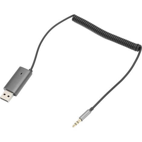 Adaptateur Bluetooth 5.1 avec prise auxiliaire et micro intégré pour appels mains libres. Récepteur Bluetooth 3,5 mm pour voiture et système audio domestique. (1/5)