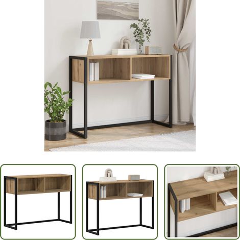 Industriestil -  Beistelltisch mit Speicher Kunsthandwerk Eiche 100 x 36 x 75 cm (1/5)