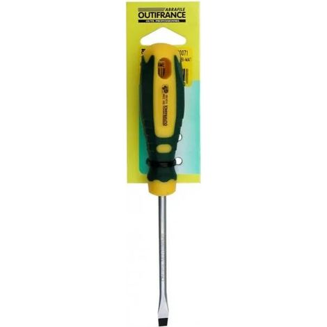 Destornillador Outifrance flat forged mechanic type punta magnética mango bimaterial 150 mm