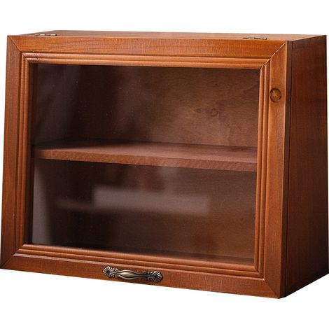 Vitrine en pin à double paroi, idéale pour exposer objets de collection, photos et souvenirs Dimensions : 30 × 23 × 12 cm (1/5)