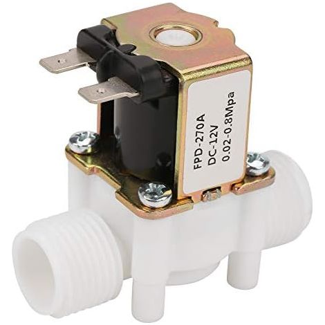 Water Solenoid Valve Normally Closed DC12V G1/2-Inch Plastic for Water Dispense (1/5)