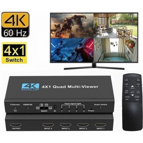 Splitter HDMI 4K Ultra HD switch sdoppiatore 4 porte TV console telecomando QZQF