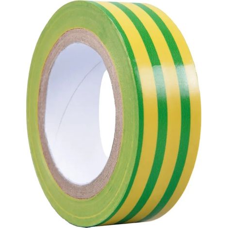 Cinta Aislante Adhesiva Pvc  Amarilla Y Verde 20mx19mm 502025001