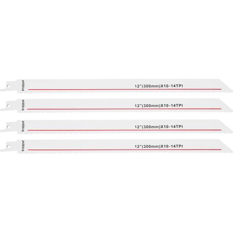 Lot de 4 lames de scie sabre HSS 14TPI, multifonctions pour coupe de bois et bricolage. (1/5)