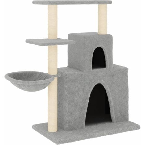 Tiragraffi per gatti Mobili per arrampicata su torre Tiragraffi piattaforma da arrampicata con tiragraffi in sisal leggero 83 cm grigio 020022622