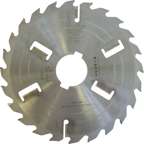 Lama circolare HW di spalla per multilame D=320, B/c=4.0/2.8, Z (Nr. denti)=24+2+2, D+chiavetta=80+ch (13x90), L max=90 FG320.02480 KLEIN (1/5)