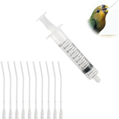 Seringue d'alimentation pour oiseaux et petits animaux avec 10 tubes de gavage souples, kit pour nourrissage manuel et soins vétérinaires (1/5)
