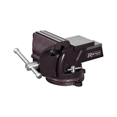 Ribitech – Étau en fonte 150 mm – Mâchoires en acier – Ouverture 150 mm – Finition noire mouchetée anticorrosion – Pour travail du bois et métal