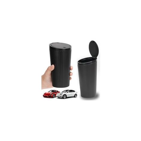 Petite Poubelle de Voiture avec Couvercle, Mini Poubelle Voiture, Petite Poubelle de Voiture étanches, Portable, Imperméable, Général, pour voiture bureau maison (Noir) (1/5)