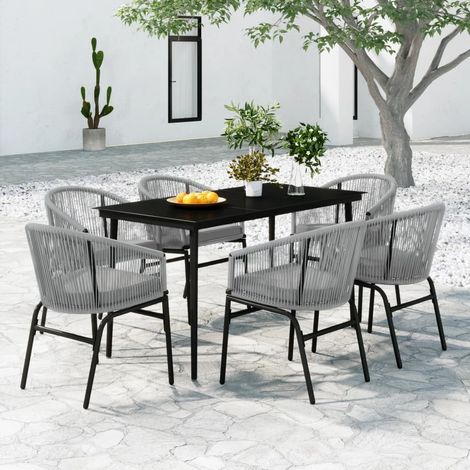 Ensemble à manger de jardin 7 pcs-Salon de jardin Gris 753299 (1/5)