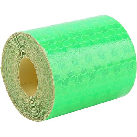 Rouleau de ruban adhésif réfléchissant de sécurité vert de 5 cm x 3 m pour remorques, voitures et vélos (1/5)