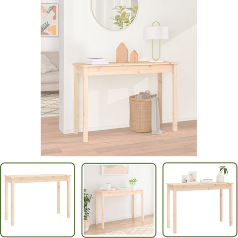 The Living Store Table console 110x40x75 cm Bois massif de pin - Table Basse - Meuble Entrée - Table D'appoint - Table Design - Bois Massif (1/5)