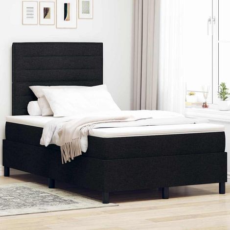 Boxspringbett mit Matratze mit LED Schwarz 120 x 200 cm Stoff (1/5)