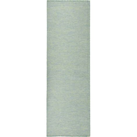 Tapis à tissage plat d'extérieur 80x250 Turquoise (1/5)