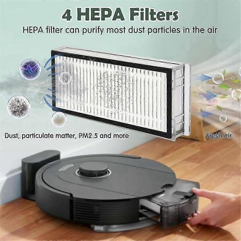 Para aspiradora robot Q5 Pro / Q5 Pro+ / Q8 Max / Q8 Max+, cepillo lateral principal, filtro HEPA, paño de mopa, edición D 0710 (1/4)