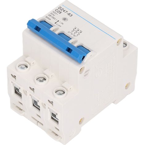 Disjoncteur Miniature 3P 25A 400V pour Rail DIN - Protection Court-Circuit 6000A (1/5)