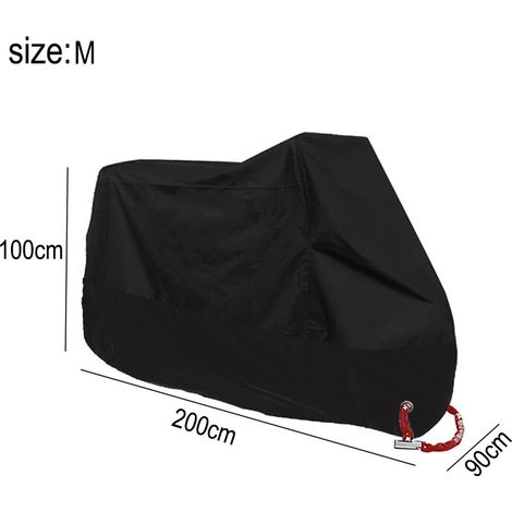 Housse pour moto/scooter - Imperméable et résistante aux UV pour une utilisation extérieure - 200 x 90 x 100 cm - 1 - Noir - Usage général (1/5)