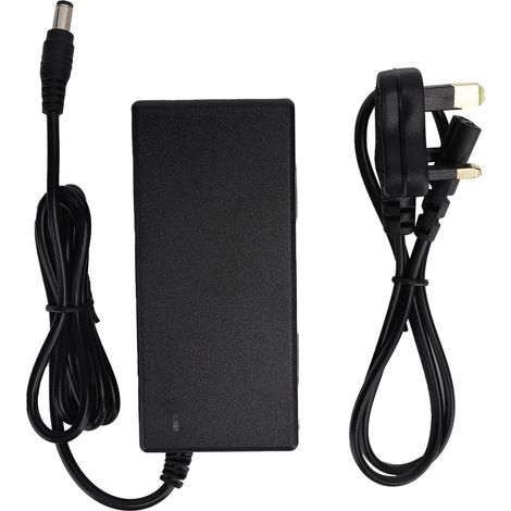 Chargeur 42V 2A avec connecteur mâle DC 5.5mm pour batterie lithium-ion 36V, entrée AC 100-240V 50/60Hz, prise UK