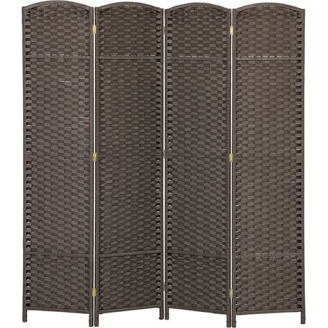 Séparateur de pièce 4 pièces, écran de confidentialité pliable, écran de confidentialité pour salon, chambre à coucher, bureau à domicile, marron (1/5)