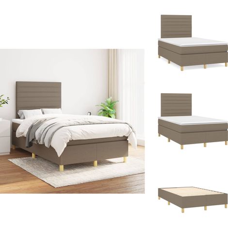 Boxspringbett mit Matratze Taupe 120x200 cm Stoff - Boxspringbett - Doppelbett - Bettenrahmen - Matratze - Tapete (1/5)