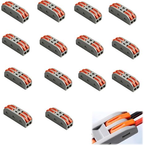 Dominos Électriques avec Levier,Connecteur Rapide Électrique 4mm², Bornier Électrique Compact, Raccord Fil Électrique à Levier, Domino Electrique Ignifugé PA,PC pour Installation (1/5)