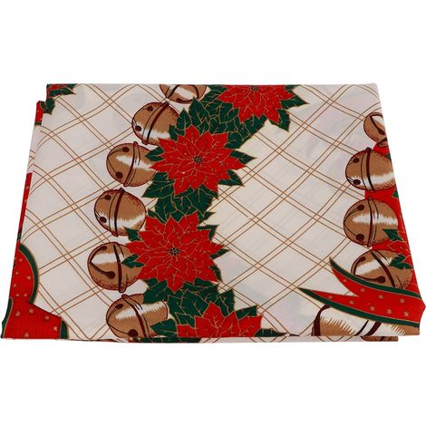 Fleckenabweisende Weihnachtstischdecke aus Polyester – Tischdekoration für Partys, Küchen und festliche Abendessen (1/5)