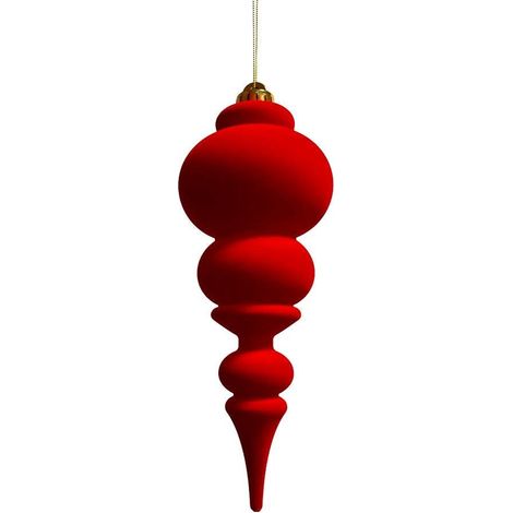 Decorazione pendente grande in velluto 9 x 9 x 28 cm rossa Mercury