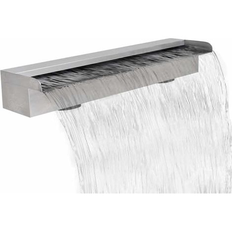 Lame d'eau rectangulaire Fontaine et cascade de piscine 60 cm Acier inoxydable pour piscine 56091 (1/5)