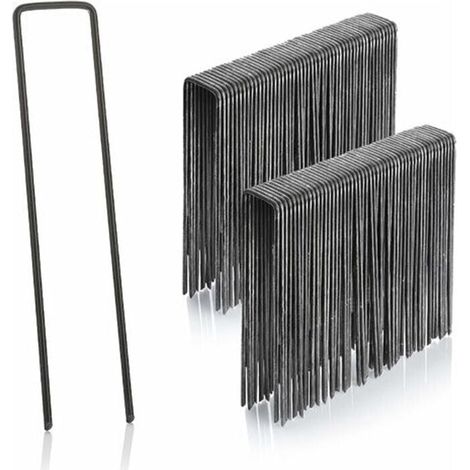 Lot De 100 Piquets Fixation Acier 2,9 Mm Longueur 150 Mm Largeur 25 Mm (1/4)