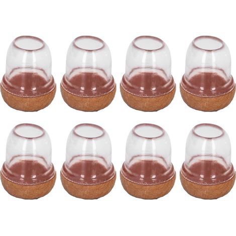 8 coussinets ronds transparents épais pour pieds de chaise, tabouret et table - protection silencieuse antidérapante, lot de 8 (1/5)