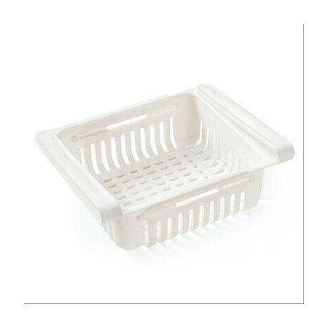 Support de réfrigérateur Conteneur de stockage en plastique Réfrigérateur amovible（Blanc） (1/2)