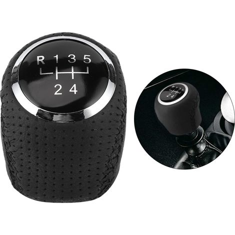 Pomello del cambio Premium in pelle PU nera [5 marce] di ricambio per Citroën Jumper/Relay, Fiat Ducato, Peugeot Boxer (1/5)