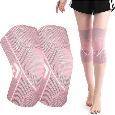 2 PCS Genouillère Sport, Genouillère Élastique Réglable, Genouillère de Compression, Genouillère Ligamentaire Attelle Genou, M,L,XL (1/5)